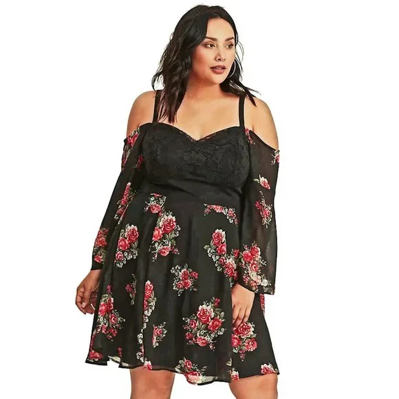 torrid | Dresses | Nwt Torrid Insider Multicolor Floral Print Lace Bustier  Mini Dress Size 2 2x | Poshmark